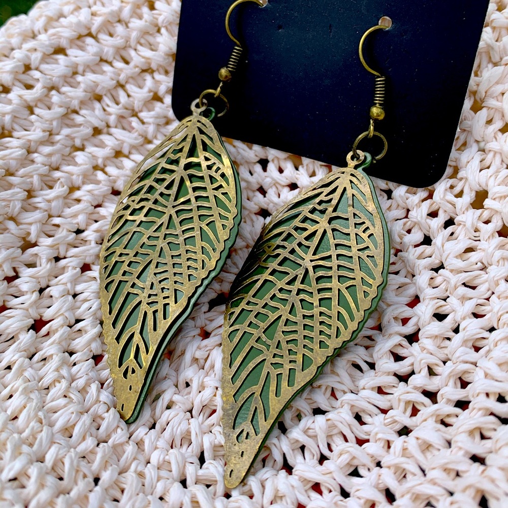 COPY - Brass Leaf Earrings